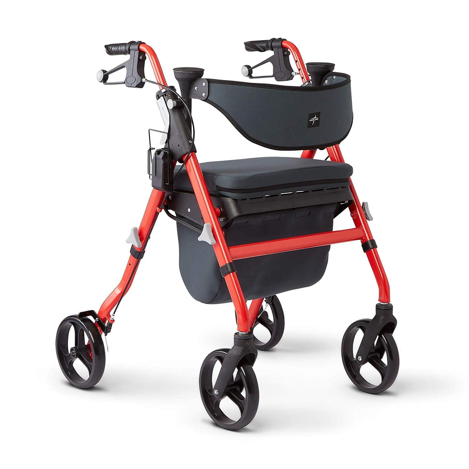 Medline Premium Empower Rollator Walker with Microban Antimicrobial Protection, Seat, Comfort Handles and Thick Backrest - Senior.com Rollators